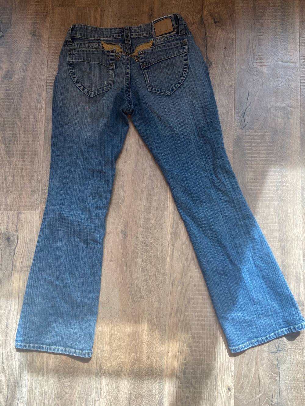 U.S. Polo Assn. Women's Flared Jeans 9/10 Y2K Wings Worn Rock N Roll
